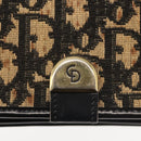 Christian Dior Trotter Canvas Shoulder Bag Navy Gold Auth 143495-19