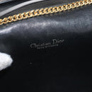 Christian Dior Trotter Canvas Shoulder Bag Navy Gold Auth 143495-11