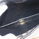 Christian Dior Trotter Canvas Shoulder Bag Navy Gold Auth 143495-12