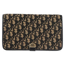 Christian Dior Trotter Canvas Shoulder Bag Navy Gold Auth 143495-13