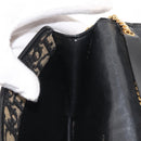 Christian Dior Trotter Canvas Shoulder Bag Navy Gold Auth 143495-21