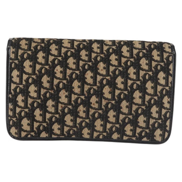 Christian Dior Trotter Canvas Shoulder Bag Navy Gold Auth 143495 - 0