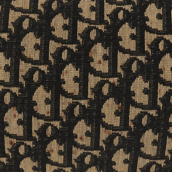 Christian Dior Trotter Canvas Shoulder Bag Navy Gold Auth 143495