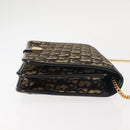 Christian Dior Trotter Canvas Shoulder Bag Navy Gold Auth 143495-4