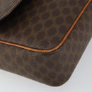 CELINE Macadam Canvas Shoulder Bag PVC Leather Brown Gold Auth 143496-14