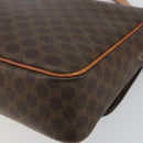 CELINE Macadam Canvas Shoulder Bag PVC Leather Brown Gold Auth 143496-15