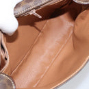 CELINE Macadam Canvas Shoulder Bag PVC Leather Brown Gold Auth 143496-10