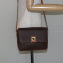CELINE Macadam Canvas Shoulder Bag PVC Leather Brown Gold Auth 143496-21