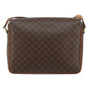 CELINE Macadam Canvas Shoulder Bag PVC Leather Brown Gold Auth 143496-2