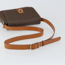 CELINE Macadam Canvas Shoulder Bag PVC Leather Brown Gold Auth 143496-7