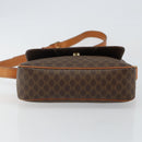 CELINE Macadam Canvas Shoulder Bag PVC Leather Brown Gold Auth 143496-5