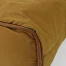 CELINE Hand Bag Nylon Brown Gold Auth 143497-10