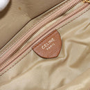 CELINE Hand Bag Nylon Brown Gold Auth 143497-16