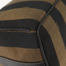 FENDI Pecan Canvas Vanity Pouch PVC Black Brown Auth 143498-12