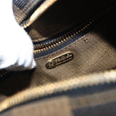 FENDI Pecan Canvas Vanity Pouch PVC Black Brown Auth 143498-17