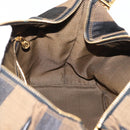 FENDI Pecan Canvas Vanity Pouch PVC Black Brown Auth 143498-19