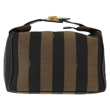 FENDI Pecan Canvas Vanity Pouch PVC Black Brown Auth 143498 - 0