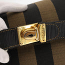 FENDI Pecan Canvas Vanity Pouch PVC Black Brown Auth 143498-7