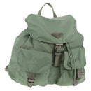 PRADA Backpack Nylon Green Silver Auth 143502-1