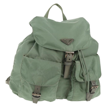 PRADA Backpack Nylon Green Silver Auth 143502