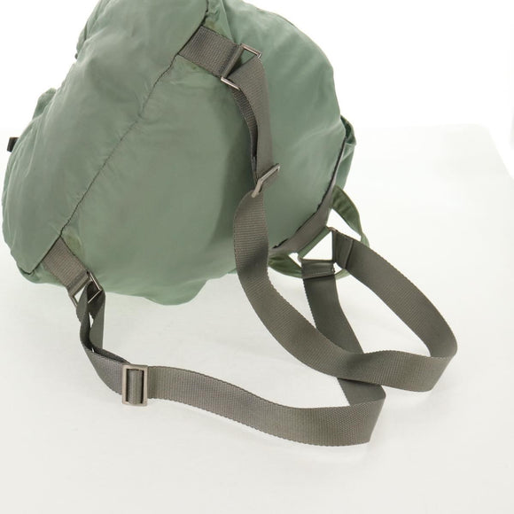 PRADA Backpack Nylon Green Silver Auth 143502