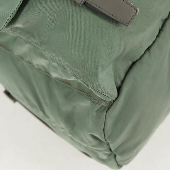 PRADA Backpack Nylon Green Silver Auth 143502