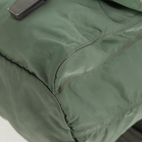 PRADA Backpack Nylon Green Silver Auth 143502