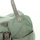 PRADA Backpack Nylon Green Silver Auth 143502-23