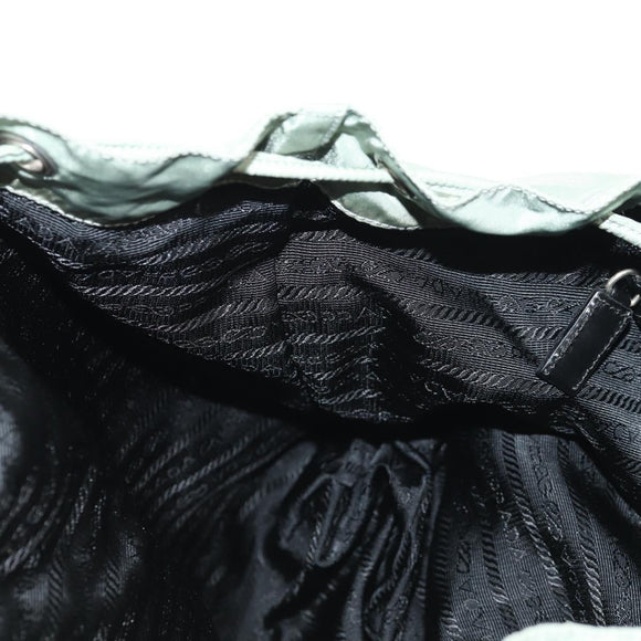 PRADA Backpack Nylon Green Silver Auth 143502