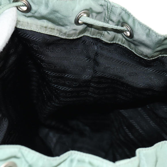 PRADA Backpack Nylon Green Silver Auth 143502