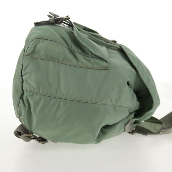 PRADA Backpack Nylon Green Silver Auth 143502