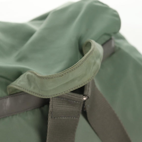 PRADA Backpack Nylon Green Silver Auth 143502