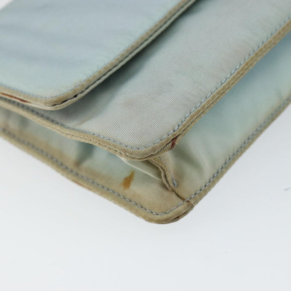 PRADA Shoulder Bag Nylon Light Blue Gold Auth 143505