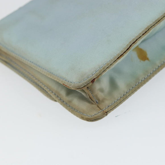 PRADA Shoulder Bag Nylon Light Blue Gold Auth 143505