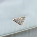 PRADA Shoulder Bag Nylon Light Blue Gold Auth 143505-19