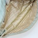 PRADA Shoulder Bag Nylon Light Blue Gold Auth 143505-11