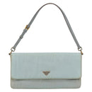 PRADA Shoulder Bag Nylon Light Blue Gold Auth 143505-13