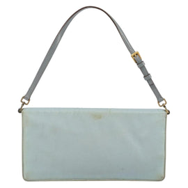 PRADA Shoulder Bag Nylon Light Blue Gold Auth 143505 - 0