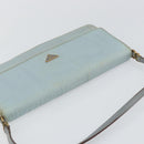 PRADA Shoulder Bag Nylon Light Blue Gold Auth 143505-6
