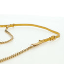 PRADA Chain Shoulder Bag Nylon Leather Yellow Gold Auth 143507-11
