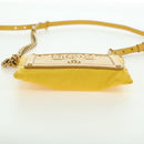 PRADA Chain Shoulder Bag Nylon Leather Yellow Gold Auth 143507-12