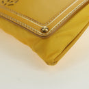 PRADA Chain Shoulder Bag Nylon Leather Yellow Gold Auth 143507-14