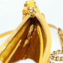 PRADA Chain Shoulder Bag Nylon Leather Yellow Gold Auth 143507-22