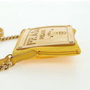 PRADA Chain Shoulder Bag Nylon Leather Yellow Gold Auth 143507-4