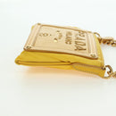 PRADA Chain Shoulder Bag Nylon Leather Yellow Gold Auth 143507-5