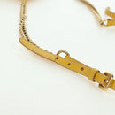 PRADA Chain Shoulder Bag Nylon Leather Yellow Gold Auth 143507-8