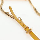 PRADA Chain Shoulder Bag Nylon Leather Yellow Gold Auth 143507V-9