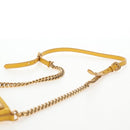 PRADA Chain Shoulder Bag Nylon Leather Yellow Gold Auth 143507V-15