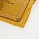 PRADA Chain Shoulder Bag Nylon Leather Yellow Gold Auth 143507V-17