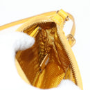 PRADA Chain Shoulder Bag Nylon Leather Yellow Gold Auth 143507V-23